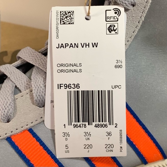 [BRAND NEW] ADIDAS JAPAN VH MATTE SILVER SOLAR ORANGE WOMENS SIZE 5 SNEAKERS - Picture 9 of 12
